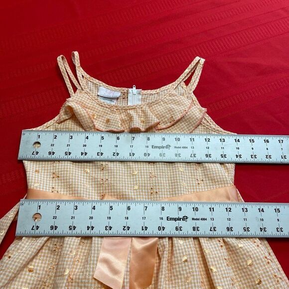 B By Bonnie Jean Orange White Dress Size 10 - Picture 6 of 7